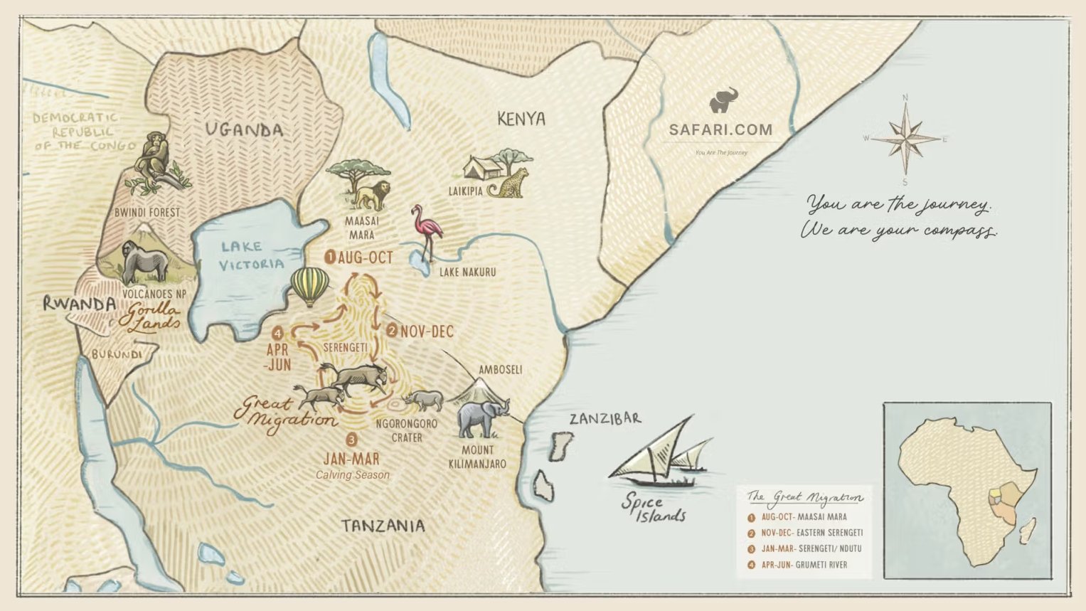 East Africa Safari Map